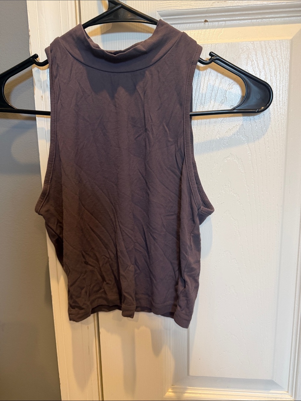 Sleeveless Mock Neck Tank Top - Dusty Plum
